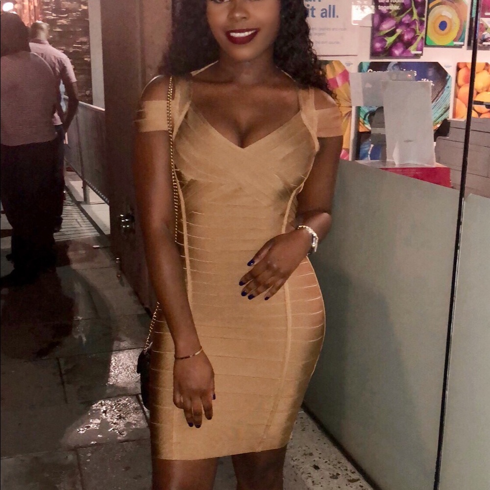 Gold Bandage Dress